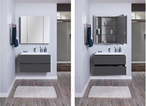 Изображение товара Тумба с умывальником Aquanet Алвита 90 / 242609