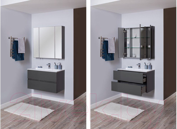 Изображение товара Тумба с умывальником Aquanet Алвита 90 / 242609