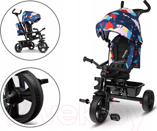 Изображение товара Трехколесный велосипед с ручкой Lionelo Haari Blue Navy