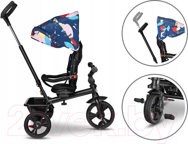 Изображение товара Трехколесный велосипед с ручкой Lionelo Haari Blue Navy