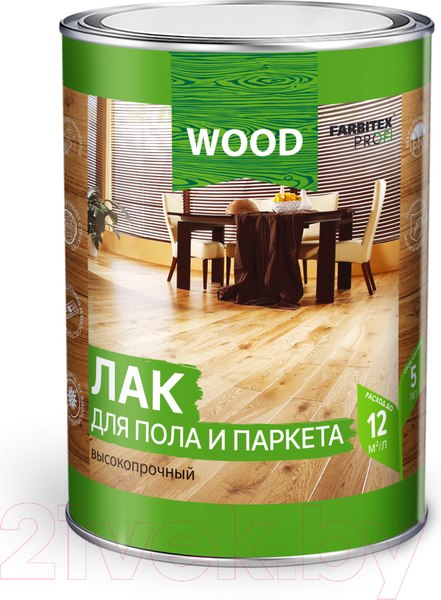 Изображение товара Лак Farbitex Profi Wood для пола и паркета высокопрочный (800мл, палисандр)