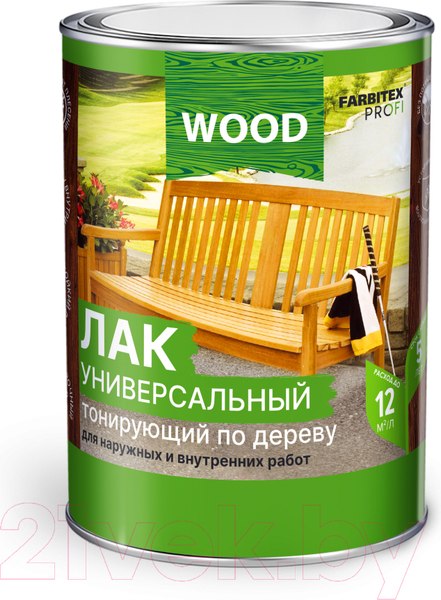 Изображение товара Лак Farbitex Profi Wood тонирующий по дереву (900мл, белый)