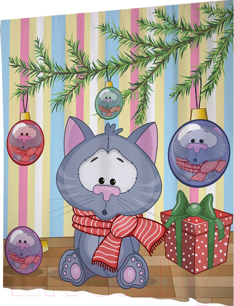 Изображение товара Шторка-занавеска для ванны JoyArty Отражение в украшениях / sc_19392