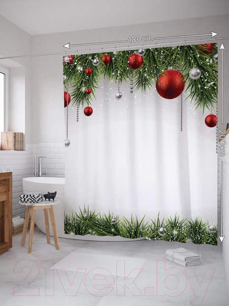 Изображение товара Шторка-занавеска для ванны JoyArty Блестящие игрушки / sc_20063