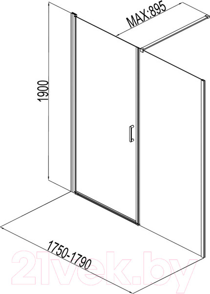 Изображение товара Душевая дверь Aquanet Cinetic 90x90 / 254242