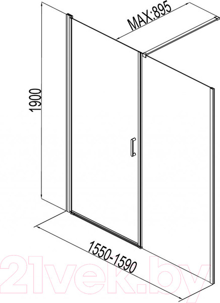 Изображение товара Душевая дверь Aquanet Cinetic 80x80 / 254239