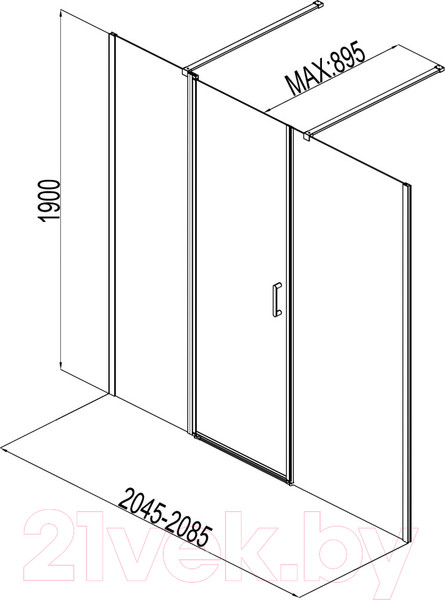 Изображение товара Душевая дверь Aquanet Cinetic 120x90 / 254244