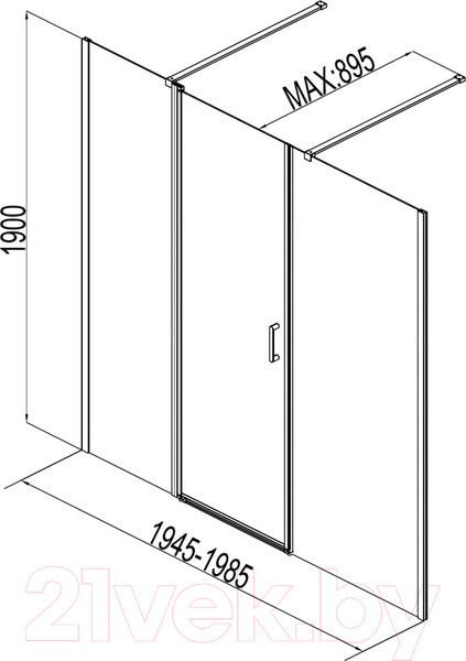Изображение товара Душевая дверь Aquanet Cinetic 120x80 / 254243