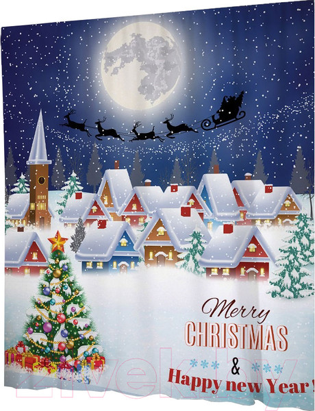 Изображение товара Шторка-занавеска для ванны JoyArty Снежный городок / sc_20307