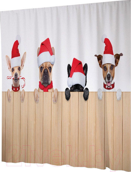 Изображение товара Шторка-занавеска для ванны JoyArty Веселые собачки / sc_20309