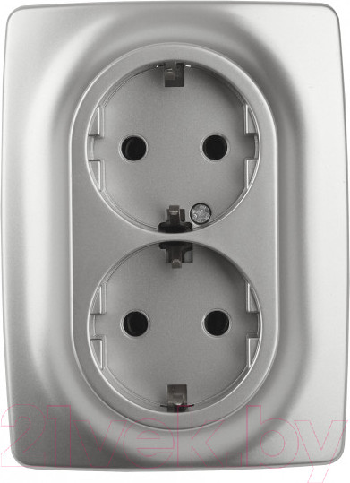 Изображение товара Розетка ЭРА Schuko 12-2108-03 / Б0036444 (алюминий)