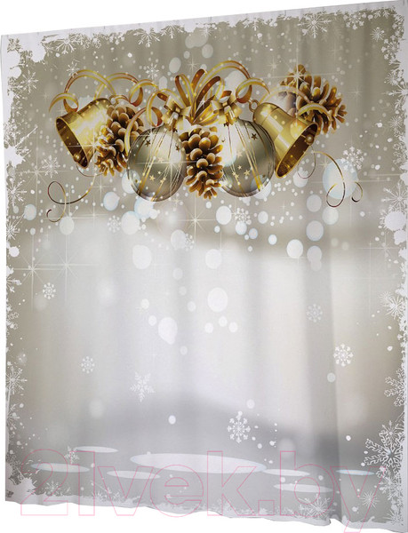 Изображение товара Шторка-занавеска для ванны JoyArty Рождественские колокольчики / sc_21440