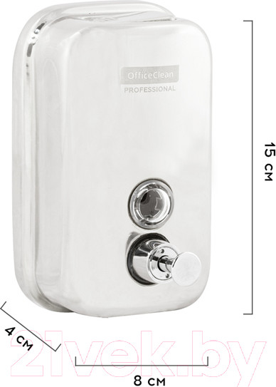 Изображение товара Дозатор OfficeClean Professional наливной механический (0.5л, нержавеющая сталь)