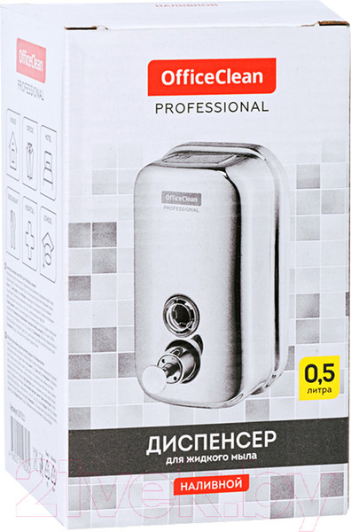 Изображение товара Дозатор OfficeClean Professional наливной механический (0.5л, нержавеющая сталь)