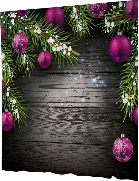 Изображение товара Шторка-занавеска для ванны JoyArty Шары для елки / sc_21477