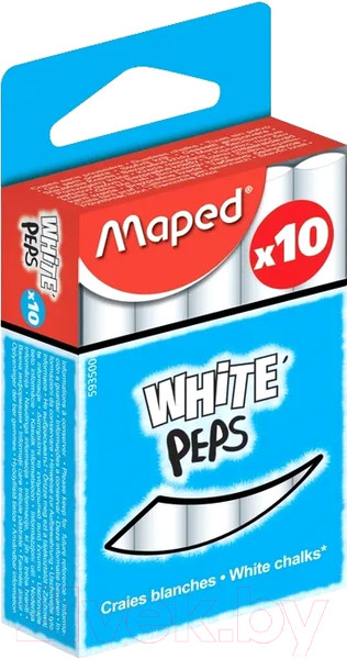 Изображение товара Набор мела канцелярского Maped White Peps / 593500 (10шт, белый)