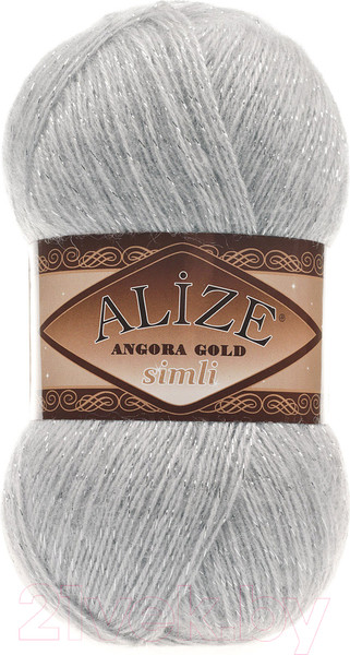 Изображение товара Пряжа для вязания Alize Angora Gold Simli 21 (500м, серый)