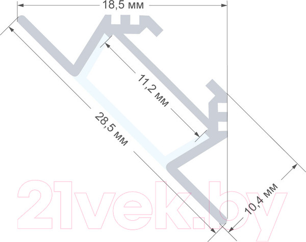 Изображение товара Профиль для светодиодной ленты Apeyron Electrics Угловой врезной 08-03 (2м)