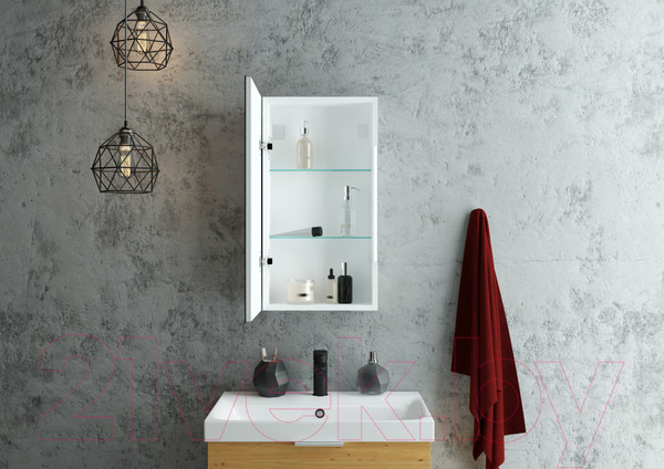 Изображение товара Шкаф с зеркалом для ванной Континент Allure Led 35х65 L