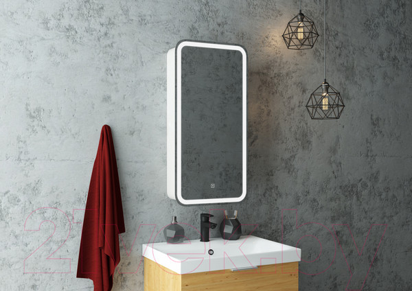 Изображение товара Шкаф с зеркалом для ванной Континент Elliott Led 40х80 L