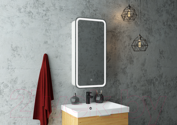 Изображение товара Шкаф с зеркалом для ванной Континент Elliott Led 40х80 R