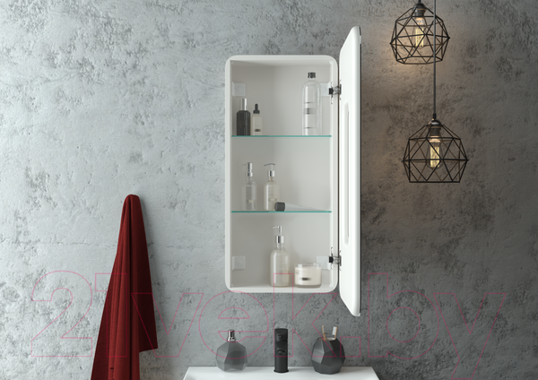 Изображение товара Шкаф с зеркалом для ванной Континент Elliott Led 40х80 R