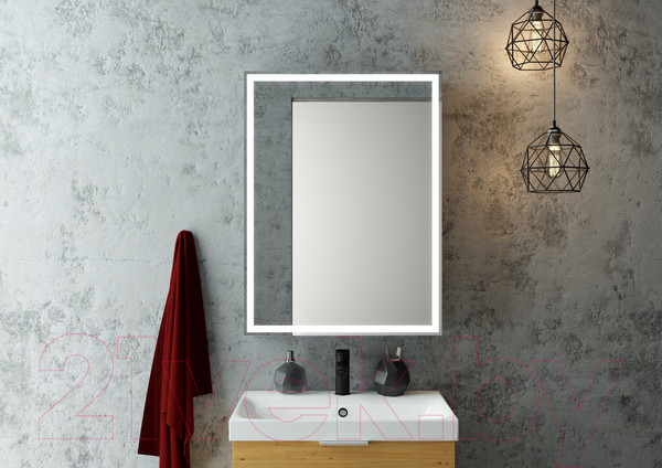 Изображение товара Шкаф с зеркалом для ванной Континент Mirror Box Black Led 60х80