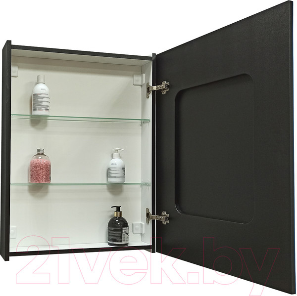 Изображение товара Шкаф с зеркалом для ванной Континент Mirror Box Black Led 60х80