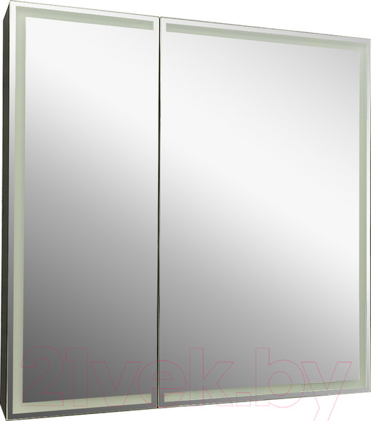 Изображение товара Шкаф с зеркалом для ванной Континент Mirror Box Black Led 80х80