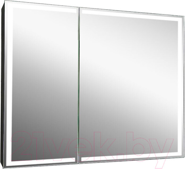 Изображение товара Шкаф с зеркалом для ванной Континент Mirror Box Black Led 100x80
