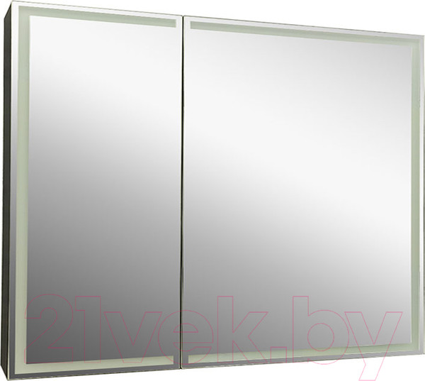 Изображение товара Шкаф с зеркалом для ванной Континент Mirror Box Black Led 100x80