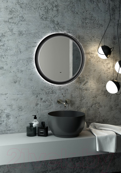 Изображение товара Зеркало Континент Planet Black Led D 70 (с бесконтактным сенсором)