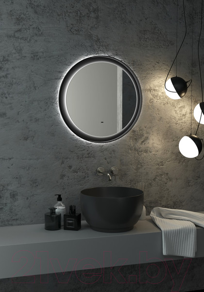 Изображение товара Зеркало Континент Planet Black Led D 70 (с бесконтактным сенсором)