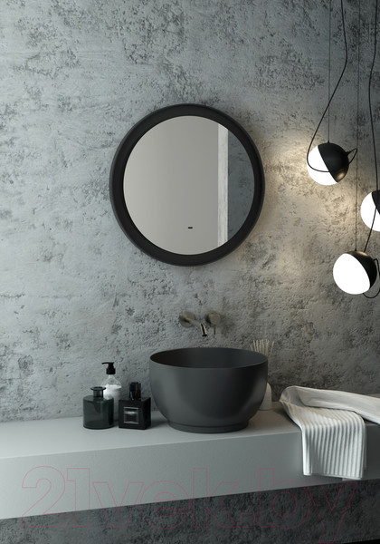Изображение товара Зеркало Континент Planet Black Led D 70 (с бесконтактным сенсором)
