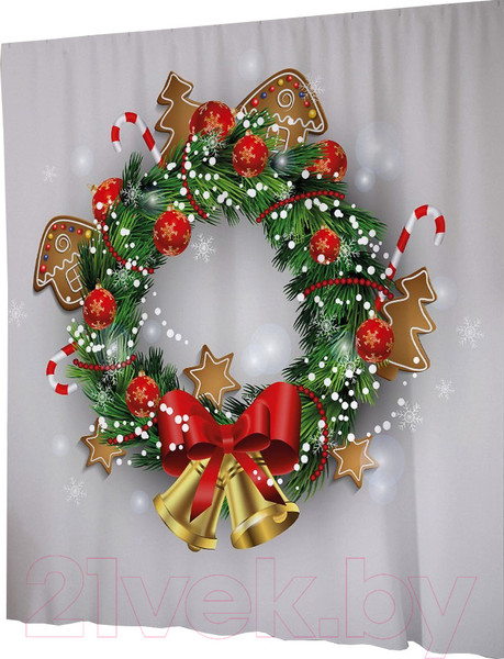 Изображение товара Шторка-занавеска для ванны JoyArty Колокольчики на венке / sc_21508