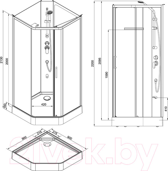 Изображение товара Душевая кабина Aquanet Passion P 2.0 / 263870