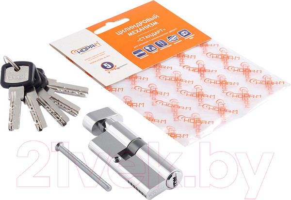 Изображение товара Цилиндровый механизм замка Нора-М ЛПУВ-90 50/40в (хром)