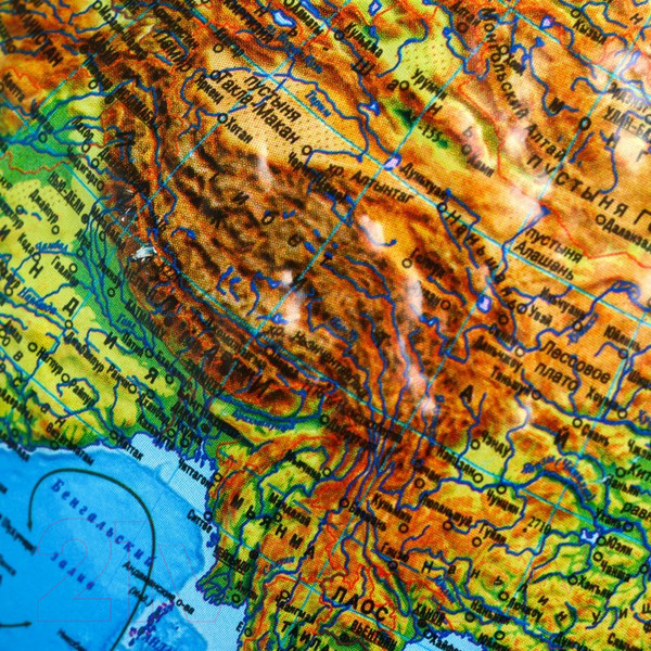 Изображение товара Глобус интерактивный Globen Физико-политический рельефный с подсветкой / INT12100302