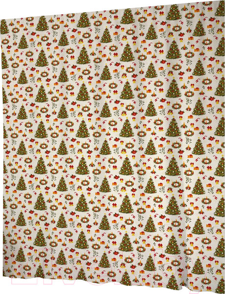 Изображение товара Шторка-занавеска для ванны JoyArty Новогодний лес / sc_37085