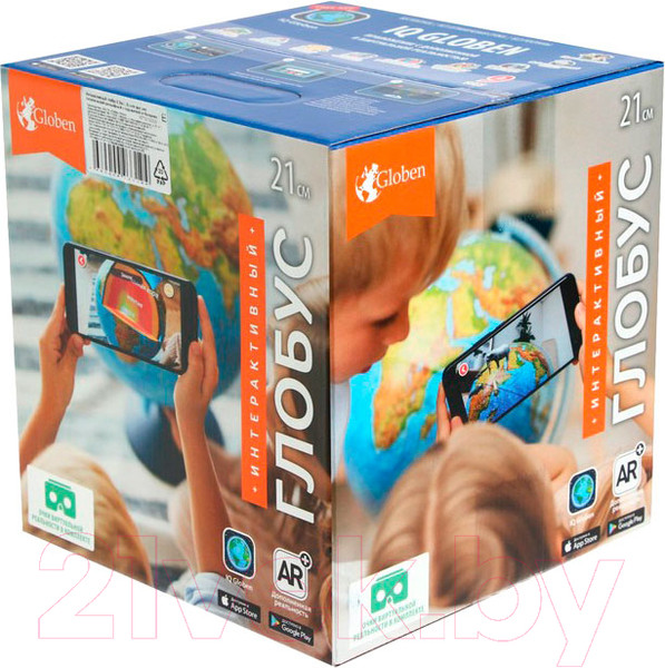 Изображение товара Глобус интерактивный Globen Политический рельефный с подсветкой / INT12100300