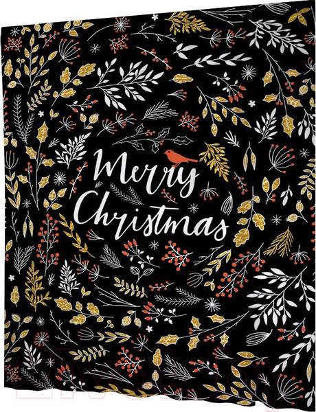 Изображение товара Шторка-занавеска для ванны JoyArty С Рождеством / sc_37167