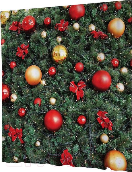 Изображение товара Шторка-занавеска для ванны JoyArty Елка в шарах / sc_380794