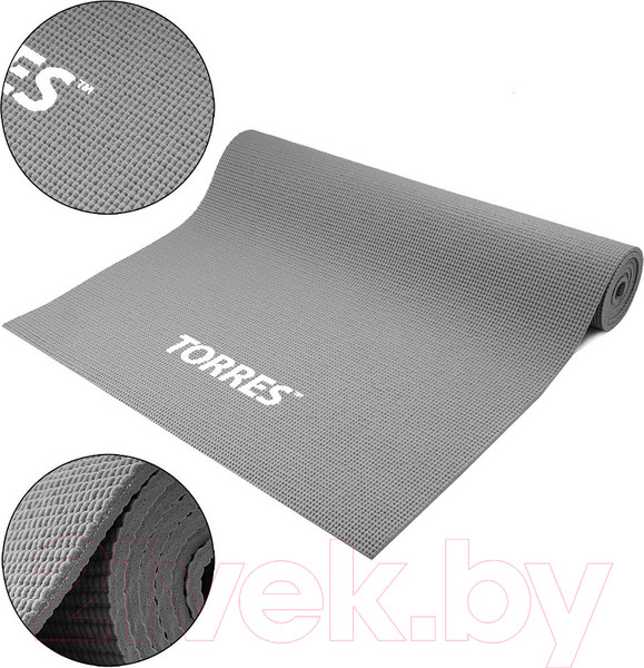 Изображение товара Коврик для йоги и фитнеса Torres Relax 6 / YL12236G (серый)