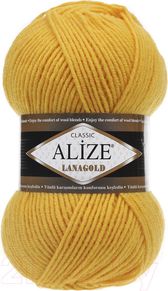 Изображение товара Пряжа для вязания Alize Lanagold 51% акрил, 49% шерсть / 216 (240м, желтый)