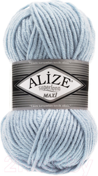 Изображение товара Пряжа для вязания Alize Superlana Maxi 75% акрил, 25% шерсть / 480 (100м, светло-голубой)