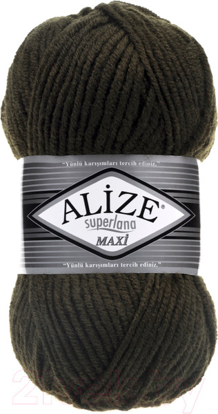 Изображение товара Пряжа для вязания Alize Superlana Maxi 75% акрил, 25% шерсть / 241 (100м, темно-зеленый)