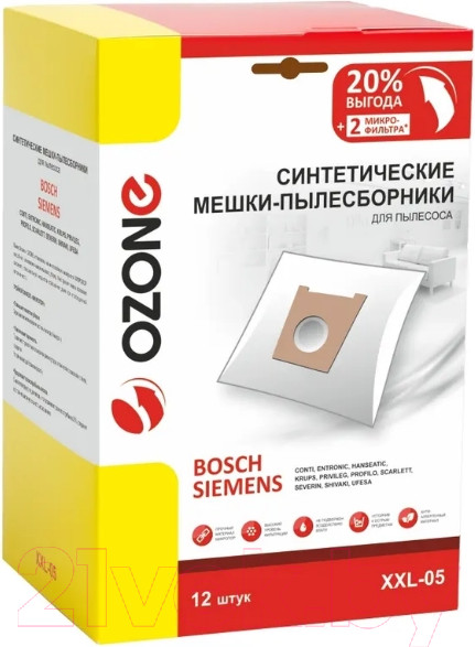 Изображение товара Комплект расходных материалов для пылесоса OZONE XXL-05 + 2 микрофильтра (12шт)