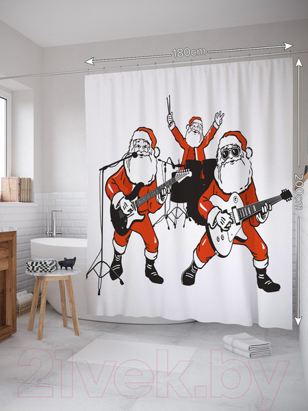 Изображение товара Шторка-занавеска для ванны JoyArty Выступление Санты / sc_38584