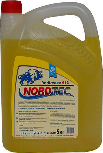 Изображение товара Антифриз Nordtec G12 -40 (5кг, желтый)