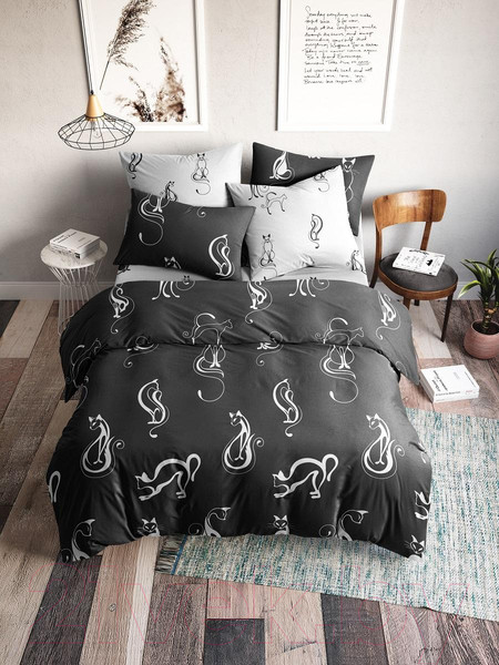 Изображение товара Комплект постельного белья Ночь нежна Багира Стандарт Евро 70x70 / 70305-1+70306-1